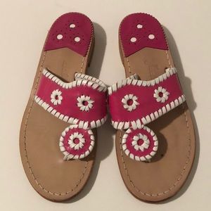 Jack Rogers in hot pink and white